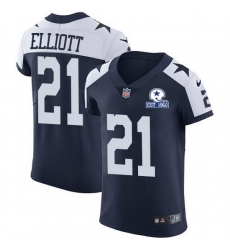 Nike Cowboys 21 Ezekiel Elliott Navy Blue Thanksgiving Men Stitched With Established In 1960 Patch NFL Vapor Untouchable Throwback Elite Jersey Nike Cowboys 21 Ezekiel Elliott Navy Blue Thanksgiving Men Stitched With Established In 1960 Patch NFL Vapor Untouchable Throwback Elite Jersey