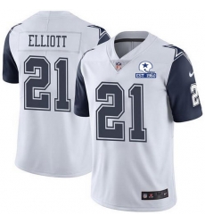 Nike Cowboys 21 Ezekiel Elliott White Men Stitched With Established In 1960 Patch NFL Limited Rush Jersey Nike Cowboys 21 Ezekiel Elliott White Men Stitched With Established In 1960 Patch NFL Limited Rush Jersey