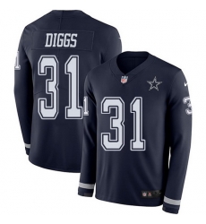 Nike Cowboys 31 Trevon Diggs Navy Blue Team Color Men Stitched NFL Limited Therma Long Sleeve Jersey Nike Cowboys 31 Trevon Diggs Navy Blue Team Color Men Stitched NFL Limited Therma Long Sleeve Jersey