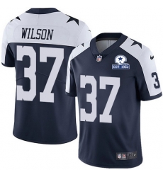 Nike Cowboys 37 Donovan Wilson Navy Blue Thanksgiving Men Stitched With Established In 1960 Patch NFL Vapor Untouchable Limited Throwback Jersey Nike Cowboys 37 Donovan Wilson Navy Blue Thanksgiving Men Stitched With Established In 1960 Patch NFL Vapor Untouchable Limited Throwback Jersey