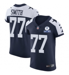 Nike Cowboys 77 Tyron Smith Navy Blue Thanksgiving Men Stitched With Established In 1960 Patch NFL Vapor Untouchable Throwback Elite Jersey Nike Cowboys 77 Tyron Smith Navy Blue Thanksgiving Men Stitched With Established In 1960 Patch NFL Vapor Untouchable Throwback Elite Jersey