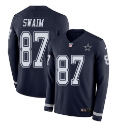 Nike Cowboys #87 Geoff Swaim Navy Blue Team Color Men Stitched NFL Limited Therma Long Sleeve Jersey Nike Cowboys #87 Geoff Swaim Navy Blue Team Color Men Stitched NFL Limited Therma Long Sleeve Jersey