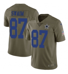 Nike Cowboys #87 Geoff Swaim Olive Men Stitched NFL Limited 2017 Salute To Service Jersey Nike Cowboys #87 Geoff Swaim Olive Men Stitched NFL Limited 2017 Salute To Service Jersey