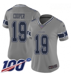 Cowboys #19 Amari Cooper Gray Women Stitched Football Limited Inverted Legend 100th Season Jersey Cowboys #19 Amari Cooper Gray Women Stitched Football Limited Inverted Legend 100th Season Jersey