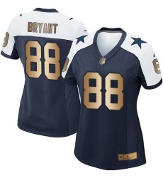 Nike Cowboys #88 Dez Bryant Navy Blue Thanksgiving Throwback Womens Stitched NFL Elite Gold Jersey Nike Cowboys #88 Dez Bryant Navy Blue Thanksgiving Throwback Womens Stitched NFL Elite Gold Jersey