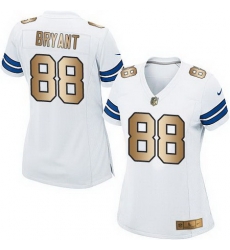 Nike Cowboys #88 Dez Bryant White Womens Stitched NFL Elite Gold Jersey Nike Cowboys #88 Dez Bryant White Womens Stitched NFL Elite Gold Jersey