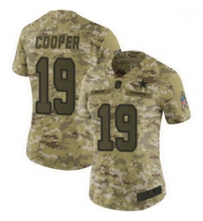 Women Dallas Cowboys 19 Amari Cooper Camo Limited 2018 Salute to Service Jersey
