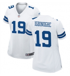 Women Dallas Cowboys 19 Noah Igbinoghene White Stitched Football Jersey Run Small Women Dallas Cowboys 19 Noah Igbinoghene White Stitched Football Jersey Run Small