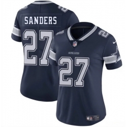 Women Dallas Cowboys 27 Miles Sanders Navy 2025 Vapor Limited Stitched Football Jersey 28Run Small uFF09