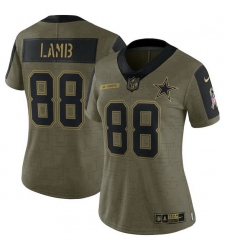 Women's Dallas Cowboys CeeDee Lamb Nike Olive 2021 Salute To Service Limited Player Jersey Women's Dallas Cowboys CeeDee Lamb Nike Olive 2021 Salute To Service Limited Player Jersey