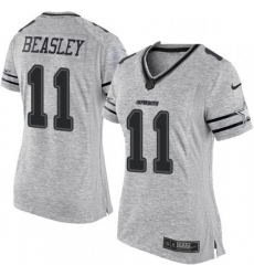 Womens Nike Dallas Cowboys 11 Cole Beasley Limited Gray Gridiron II NFL Jersey Womens Nike Dallas Cowboys 11 Cole Beasley Limited Gray Gridiron II NFL Jersey