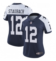 Womens Nike Dallas Cowboys 12 Roger Staubach Navy Blue Throwback Alternate Vapor Untouchable Limited Player NFL Jersey Womens Nike Dallas Cowboys 12 Roger Staubach Navy Blue Throwback Alternate Vapor Untouchable Limited Player NFL Jersey