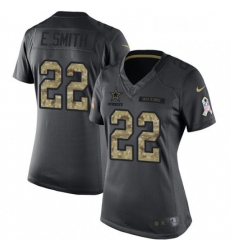 Womens Nike Dallas Cowboys 22 Emmitt Smith Limited Black 2016 Salute to Service NFL Jersey Womens Nike Dallas Cowboys 22 Emmitt Smith Limited Black 2016 Salute to Service NFL Jersey