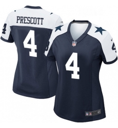 Womens Nike Dallas Cowboys 4 Dak Prescott Game Navy Blue Throwback Alternate NFL Jersey Womens Nike Dallas Cowboys 4 Dak Prescott Game Navy Blue Throwback Alternate NFL Jersey