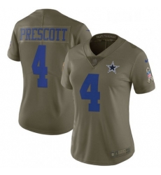 Womens Nike Dallas Cowboys 4 Dak Prescott Limited Olive 2017 Salute to Service NFL Jersey Womens Nike Dallas Cowboys 4 Dak Prescott Limited Olive 2017 Salute to Service NFL Jersey
