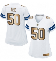 Womens Nike Dallas Cowboys 50 Sean Lee Elite WhiteGold NFL Jersey Womens Nike Dallas Cowboys 50 Sean Lee Elite WhiteGold NFL Jersey
