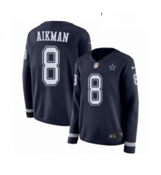 Womens Nike Dallas Cowboys 8 Troy Aikman Limited Navy Blue Therma Long Sleeve NFL Jersey Womens Nike Dallas Cowboys 8 Troy Aikman Limited Navy Blue Therma Long Sleeve NFL Jersey
