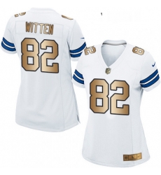 Womens Nike Dallas Cowboys 82 Jason Witten Elite WhiteGold NFL Jersey Womens Nike Dallas Cowboys 82 Jason Witten Elite WhiteGold NFL Jersey