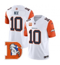Men Denver Broncos 10 Bo Nix White Throwback Vapor Limited Navy Alternate Jersey Men Denver Broncos 10 Bo Nix White Throwback Vapor Limited Navy Alternate Jersey