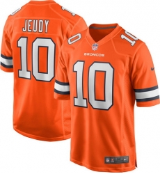 Men Denver Broncos 10 Jerry Jeudy Orange Game Stitched Jersey Men Denver Broncos 10 Jerry Jeudy Orange Game Stitched Jersey