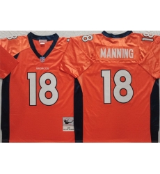 Men Denver Broncos 18 Peyton Manning Orange Throwback Stitched Jersey Men Denver Broncos 18 Peyton Manning Orange Throwback Stitched Jersey
