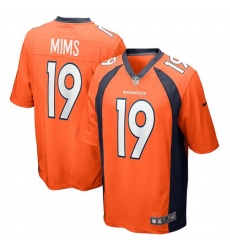 Men Denver Broncos 19 Marvin Mims Jr Orange Stitched Game Football Jersey Men Denver Broncos 19 Marvin Mims Jr Orange Stitched Game Football Jersey
