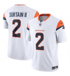Men Denver Broncos 2 Pat Surtain II White 2024 F U S E Vapor Limited Stitched Football Jersey Men Denver Broncos 2 Pat Surtain II White 2024 F U S E Vapor Limited Stitched Football Jersey