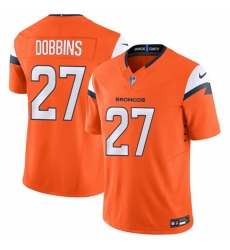 Men Denver Broncos 27 J K  Dobbins Orange 2025 F U S E  Vapor Limited Stitched Football Jersey