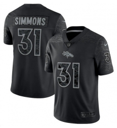 Men Denver Broncos 31 Justin Simmons Black Reflective Limited Stitched Football Jersey Men Denver Broncos 31 Justin Simmons Black Reflective Limited Stitched Football Jersey
