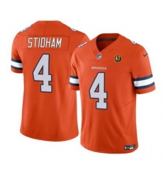 Men Denver Broncos 4 Jarrett Stidham Orange 2023 F U S E With John Madden Patch Vapor Limited Stitched Football Jersey Men Denver Broncos 4 Jarrett Stidham Orange 2023 F U S E With John Madden Patch Vapor Limited Stitched Football Jersey