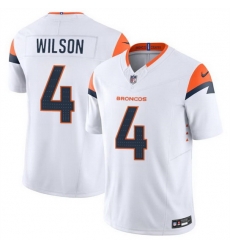 Men Denver Broncos 4 Zach Wilson White 2024 F U S E Vapor Limited Stitched Football Jersey Men Denver Broncos 4 Zach Wilson White 2024 F U S E Vapor Limited Stitched Football Jersey