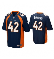 Men Denver Broncos 42 Nik Bonitto Navy Game Stitched Jersey Men Denver Broncos 42 Nik Bonitto Navy Game Stitched Jersey