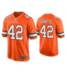Men Denver Broncos 42 Nik Bonitto Orange Game Stitched Jersey Men Denver Broncos 42 Nik Bonitto Orange Game Stitched Jersey