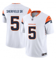 Men Denver Broncos 5 Trent Sherfield Sr White 2024 F U S E Vapor Limited Stitched Football Jersey Men Denver Broncos 5 Trent Sherfield Sr White 2024 F U S E Vapor Limited Stitched Football Jersey