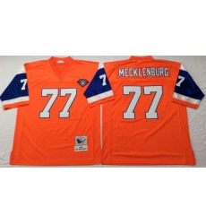 Men Denver Broncos 77 Karl Mecklenburg Orange M&N Throwback Jersey Men Denver Broncos 77 Karl Mecklenburg Orange M&N Throwback Jersey