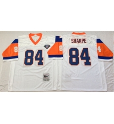 Men Denver Broncos 84 Shannon Sharpe White M&N Throwback Jersey Men Denver Broncos 84 Shannon Sharpe White M&N Throwback Jersey