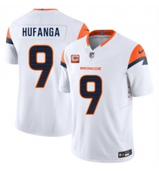 Men Denver Broncos 9 Talanoa Hufanga White 2025 F U S E  With 1 Star C Patch Vapor Limited Stitched Football Jersey