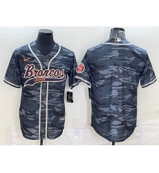 Men Denver Broncos Blank Grey Camo With Patch Cool Base Stitched Baseball Jersey Men Denver Broncos Blank Grey Camo With Patch Cool Base Stitched Baseball Jersey
