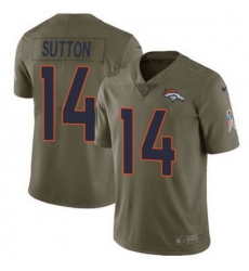 Men Nike Broncos #14 Courtland Sutton Olive Stitched NFL Limited 2017 Salute to Service Jersey Men Nike Broncos #14 Courtland Sutton Olive Stitched NFL Limited 2017 Salute to Service Jersey