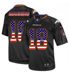 Men Nike Denver Broncos 18 Peyton Manning Elite Black USA Flag Fashion NFL Jersey Men Nike Denver Broncos 18 Peyton Manning Elite Black USA Flag Fashion NFL Jersey