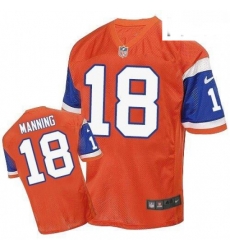 Men Nike Denver Broncos 18 Peyton Manning Elite Orange Throwback NFL Jersey Men Nike Denver Broncos 18 Peyton Manning Elite Orange Throwback NFL Jersey