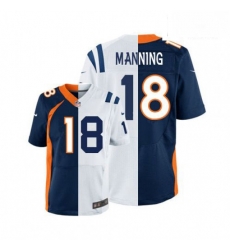 Men Nike Denver Broncos 18 Peyton Manning Elite OrangeRoyal Blue Split Fashion NFL Jersey Men Nike Denver Broncos 18 Peyton Manning Elite OrangeRoyal Blue Split Fashion NFL Jersey