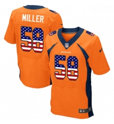 Men Nike Denver Broncos 58 Von Miller Elite Orange Home USA Flag Fashion NFL Jersey Men Nike Denver Broncos 58 Von Miller Elite Orange Home USA Flag Fashion NFL Jersey