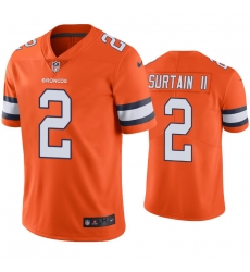 Men Nike Denver Broncos Patrick Surtain II Color Rush Orange Limited Jersey Men Nike Denver Broncos Patrick Surtain II Color Rush Orange Limited Jersey