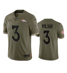 Men's Denver Broncos #3 Russell Wilson 2022 Olive Salute To Service Limited Stitched Jersey Men's Denver Broncos #3 Russell Wilson 2022 Olive Salute To Service Limited Stitched Jersey