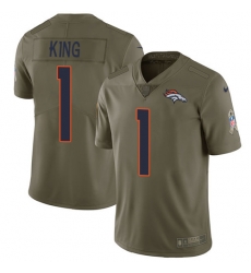 Nike Broncos #1 Marquette King Olive Mens Stitched NFL Limited 2017 Salute To Service Jersey Nike Broncos #1 Marquette King Olive Mens Stitched NFL Limited 2017 Salute To Service Jersey