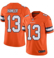 Nike Broncos 13 KJ Hamler Orange Men Stitched NFL Limited Rush Jersey Nike Broncos 13 KJ Hamler Orange Men Stitched NFL Limited Rush Jersey