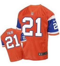Nike Broncos #21 Aqib Talib Orange Throwback Mens Stitched NFL Elite Jersey Nike Broncos #21 Aqib Talib Orange Throwback Mens Stitched NFL Elite Jersey