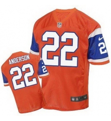 Nike Broncos #22 C J Anderson Orange Throwback Mens Stitched NFL Elite Jersey Nike Broncos #22 C J Anderson Orange Throwback Mens Stitched NFL Elite Jersey