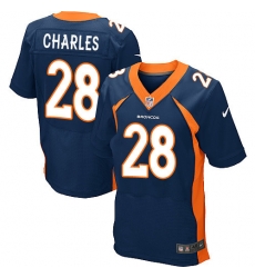Nike Broncos #28 Jamaal Charles Navy Blue Alternate Men's Stitched NFL New Elite Jersey Nike Broncos #28 Jamaal Charles Navy Blue Alternate Men's Stitched NFL New Elite Jersey